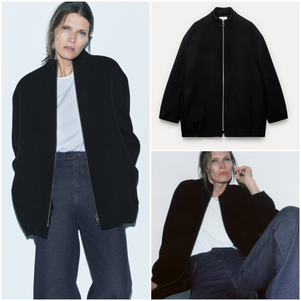 Zara MANTECO Wool Bomber Coat